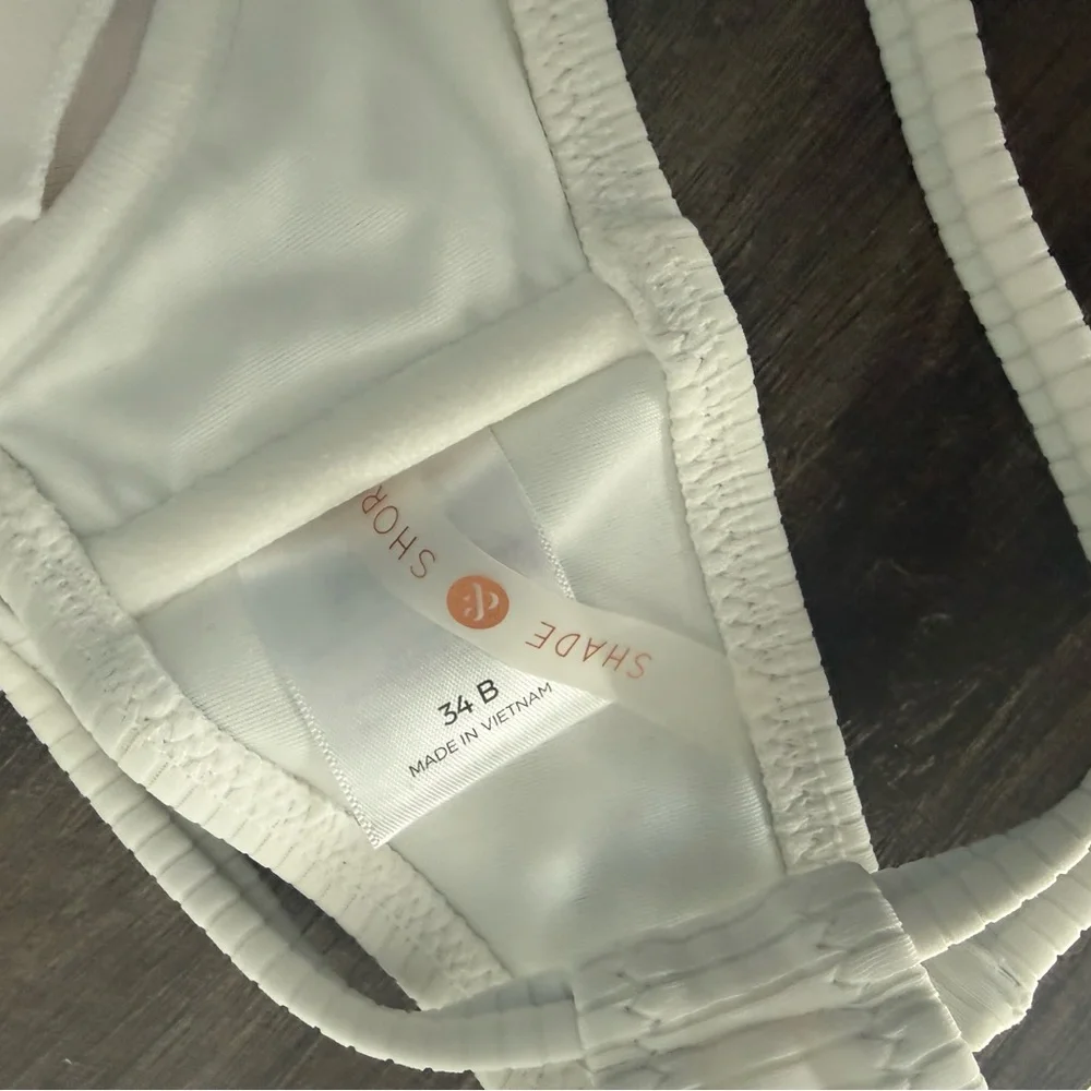 White Ribbed V-Cut Bikini Set - Picture 9 of 9